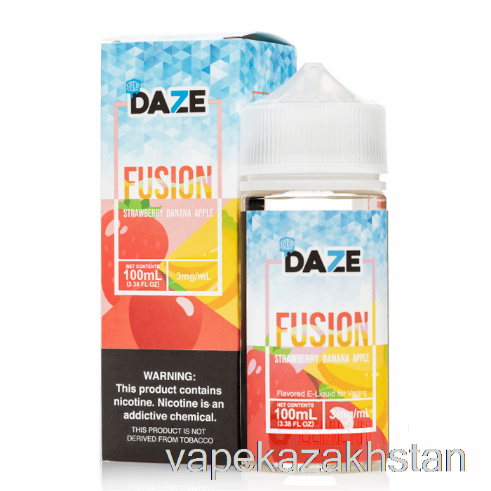 Vape Kazakhstan ICED Strawberry Banana Apple - 7 Daze Fusion - 100mL 3mg